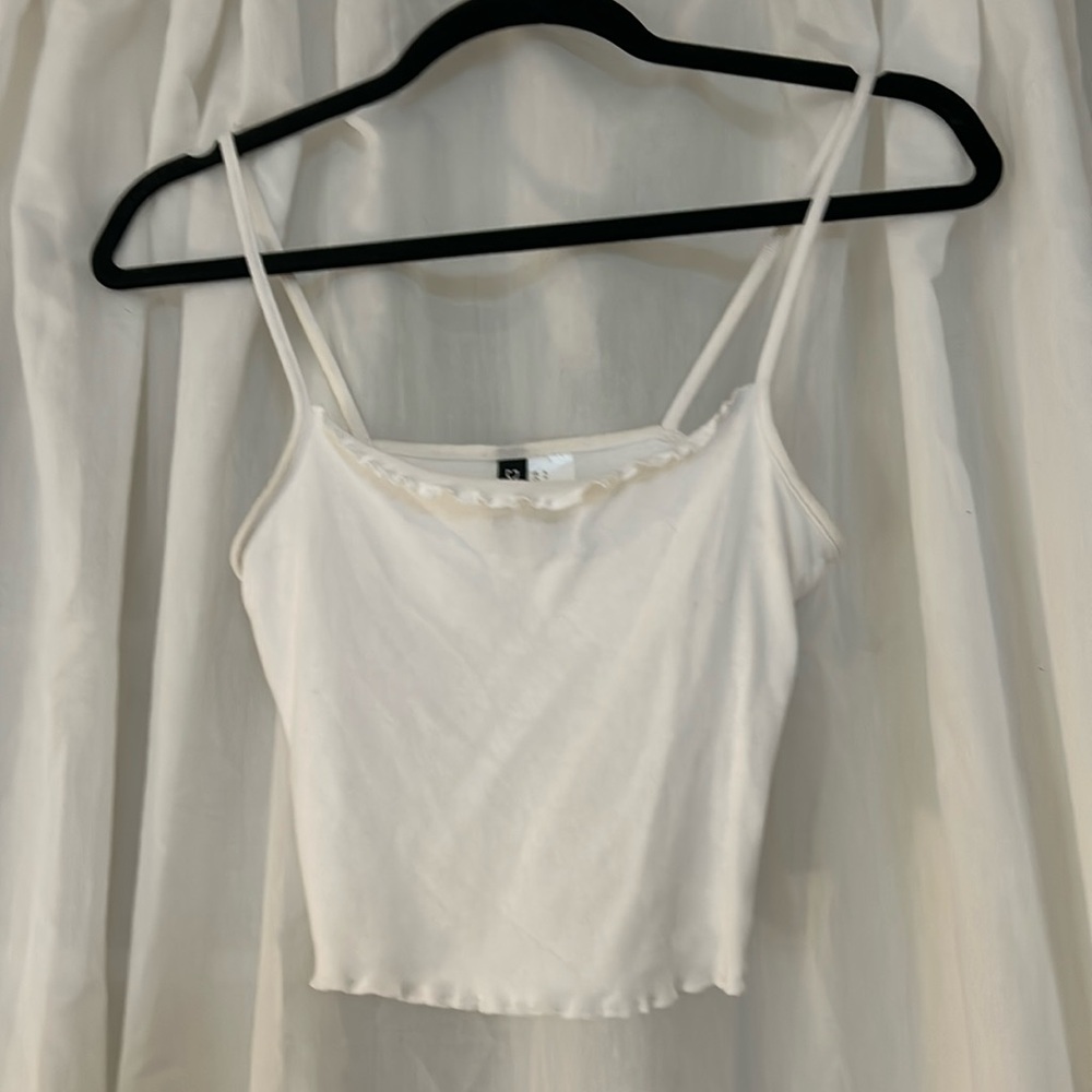 White Tank Top Frill
